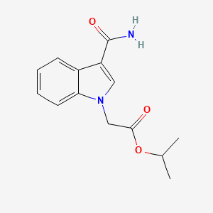 molecular formula C14H16N2O3 B7560111 Propan-2-yl 2-(3-carbamoylindol-1-yl)acetate 