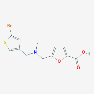 molecular formula C12H12BrNO3S B7560120 5-[[(5-Bromothiophen-3-yl)methyl-methylamino]methyl]furan-2-carboxylic acid 