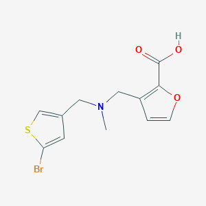molecular formula C12H12BrNO3S B7560123 3-[[(5-Bromothiophen-3-yl)methyl-methylamino]methyl]furan-2-carboxylic acid 