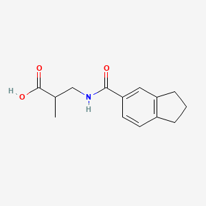 molecular formula C14H17NO3 B7560126 3-(2,3-dihydro-1H-indene-5-carbonylamino)-2-methylpropanoic acid 