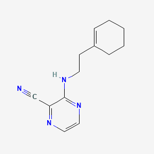 molecular formula C13H16N4 B7560132 3-[2-(Cyclohexen-1-yl)ethylamino]pyrazine-2-carbonitrile 