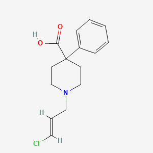 molecular formula C15H18ClNO2 B7560137 1-[(E)-3-chloroprop-2-enyl]-4-phenylpiperidine-4-carboxylic acid 