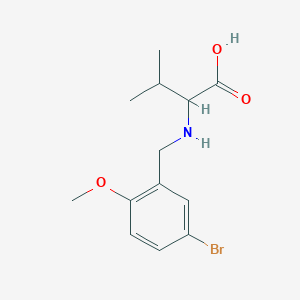 molecular formula C13H18BrNO3 B7560171 2-[(5-Bromo-2-methoxyphenyl)methylamino]-3-methylbutanoic acid 