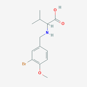 molecular formula C13H18BrNO3 B7560176 2-[(3-Bromo-4-methoxyphenyl)methylamino]-3-methylbutanoic acid 