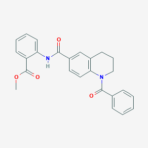 molecular formula C25H22N2O4 B7560186 Methyl 2-{[(1-benzoyl-1,2,3,4-tetrahydroquinolin-6-yl)carbonyl]amino}benzoate 