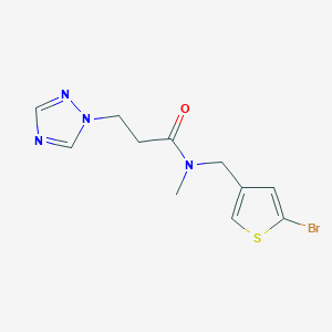 molecular formula C11H13BrN4OS B7560200 N-[(5-bromothiophen-3-yl)methyl]-N-methyl-3-(1,2,4-triazol-1-yl)propanamide 