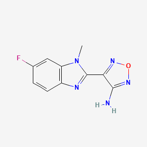 molecular formula C10H8FN5O B7560206 4-(6-Fluoro-1-methylbenzimidazol-2-yl)-1,2,5-oxadiazol-3-amine 