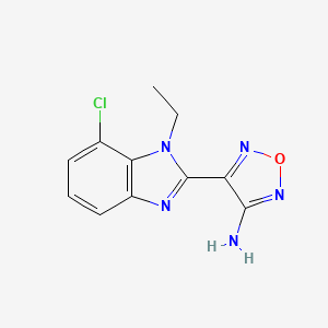 molecular formula C11H10ClN5O B7560212 4-(7-Chloro-1-ethylbenzimidazol-2-yl)-1,2,5-oxadiazol-3-amine 