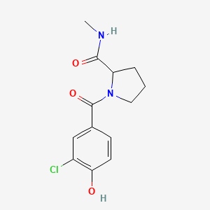 molecular formula C13H15ClN2O3 B7560222 1-(3-chloro-4-hydroxybenzoyl)-N-methylpyrrolidine-2-carboxamide 