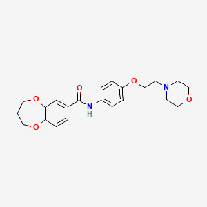 molecular formula C22H26N2O5 B7560227 N-[4-(2-morpholin-4-ylethoxy)phenyl]-3,4-dihydro-2H-1,5-benzodioxepine-7-carboxamide 