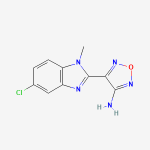 molecular formula C10H8ClN5O B7560246 4-(5-Chloro-1-methylbenzimidazol-2-yl)-1,2,5-oxadiazol-3-amine 