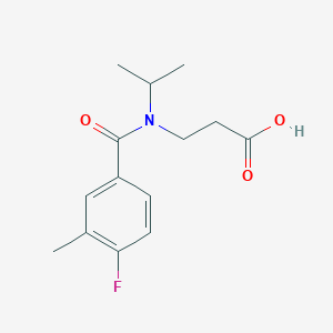 molecular formula C14H18FNO3 B7560250 3-[(4-Fluoro-3-methylbenzoyl)-propan-2-ylamino]propanoic acid 