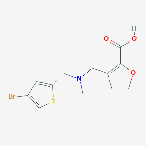 molecular formula C12H12BrNO3S B7560257 3-[[(4-Bromothiophen-2-yl)methyl-methylamino]methyl]furan-2-carboxylic acid 