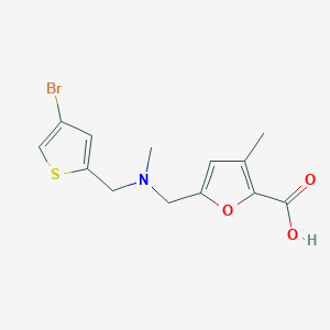 molecular formula C13H14BrNO3S B7560268 5-[[(4-Bromothiophen-2-yl)methyl-methylamino]methyl]-3-methylfuran-2-carboxylic acid 