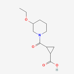molecular formula C12H19NO4 B7560272 2-(3-Ethoxypiperidine-1-carbonyl)cyclopropane-1-carboxylic acid 