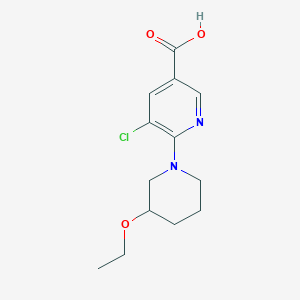 molecular formula C13H17ClN2O3 B7560274 5-Chloro-6-(3-ethoxypiperidin-1-yl)pyridine-3-carboxylic acid 