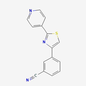 3-(2-Pyridin-4-yl-1,3-thiazol-4-yl)benzonitrile