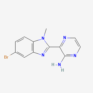 molecular formula C12H10BrN5 B7560291 3-(5-Bromo-1-methylbenzimidazol-2-yl)pyrazin-2-amine 