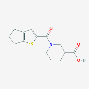 molecular formula C14H19NO3S B7560295 3-[5,6-dihydro-4H-cyclopenta[b]thiophene-2-carbonyl(ethyl)amino]-2-methylpropanoic acid 