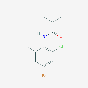 molecular formula C11H13BrClNO B7560313 N-(4-bromo-2-chloro-6-methylphenyl)-2-methylpropanamide 