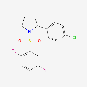 molecular formula C16H14ClF2NO2S B7560317 2-(4-Chlorophenyl)-1-[(2,5-difluorophenyl)sulfonyl]pyrrolidine 