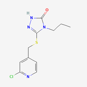 molecular formula C11H13ClN4OS B7560330 3-[(2-chloropyridin-4-yl)methylsulfanyl]-4-propyl-1H-1,2,4-triazol-5-one 