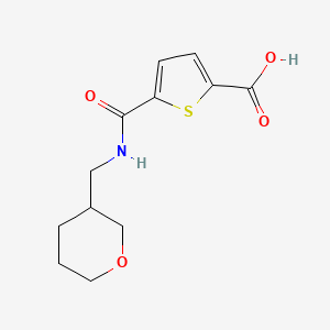 molecular formula C12H15NO4S B7560344 5-(Oxan-3-ylmethylcarbamoyl)thiophene-2-carboxylic acid 