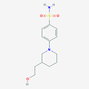 molecular formula C13H20N2O3S B7560357 4-[3-(2-Hydroxyethyl)piperidin-1-yl]benzenesulfonamide 