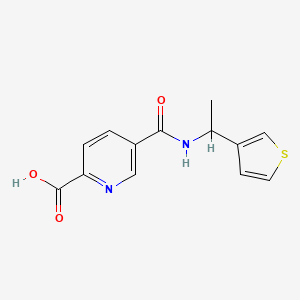 molecular formula C13H12N2O3S B7560360 5-(1-Thiophen-3-ylethylcarbamoyl)pyridine-2-carboxylic acid 