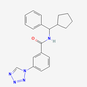 molecular formula C20H21N5O B7560362 N-[cyclopentyl(phenyl)methyl]-3-(tetrazol-1-yl)benzamide 