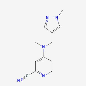 molecular formula C12H13N5 B7560371 4-[Methyl-[(1-methylpyrazol-4-yl)methyl]amino]pyridine-2-carbonitrile 