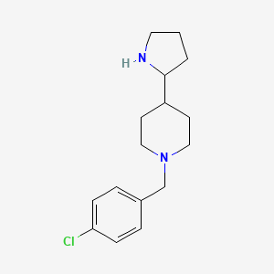 molecular formula C16H23ClN2 B7560374 1-[(4-Chlorophenyl)methyl]-4-pyrrolidin-2-ylpiperidine 