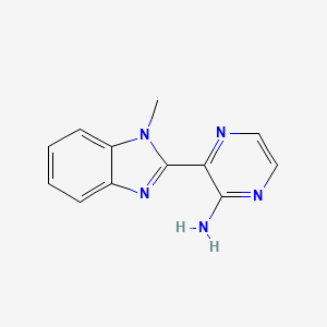 molecular formula C12H11N5 B7560415 3-(1-Methylbenzimidazol-2-yl)pyrazin-2-amine 