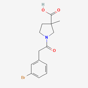 molecular formula C14H16BrNO3 B7560417 1-[2-(3-Bromophenyl)acetyl]-3-methylpyrrolidine-3-carboxylic acid 
