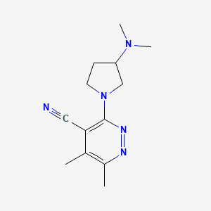 molecular formula C13H19N5 B7560433 3-[3-(Dimethylamino)pyrrolidin-1-yl]-5,6-dimethylpyridazine-4-carbonitrile 