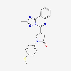 molecular formula C21H19N5OS B7560441 1-(4-Methylsulfanylphenyl)-4-(2-methyl-[1,2,4]triazolo[1,5-c]quinazolin-5-yl)pyrrolidin-2-one 