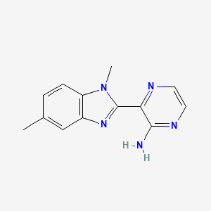 molecular formula C13H13N5 B7560451 3-(1,5-Dimethylbenzimidazol-2-yl)pyrazin-2-amine 