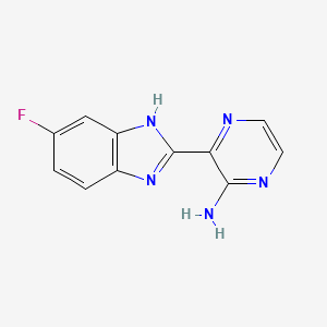 molecular formula C11H8FN5 B7560465 3-(6-fluoro-1H-benzimidazol-2-yl)pyrazin-2-amine 