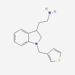 molecular formula C15H18N2S B7560471 2-[1-(Thiophen-3-ylmethyl)-2,3-dihydroindol-3-yl]ethanamine 
