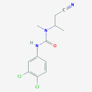molecular formula C12H13Cl2N3O B7560476 1-(1-Cyanopropan-2-yl)-3-(3,4-dichlorophenyl)-1-methylurea 