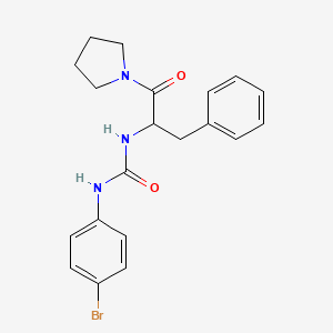 molecular formula C20H22BrN3O2 B7560477 N-[1-benzyl-2-oxo-2-(1-pyrrolidinyl)ethyl]-N'-(4-bromophenyl)urea 
