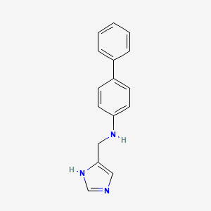 molecular formula C16H15N3 B7560492 N-(1H-imidazol-5-ylmethyl)-4-phenylaniline 