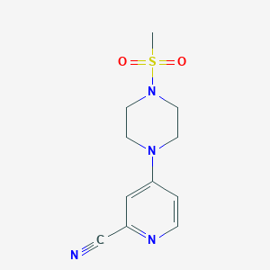 molecular formula C11H14N4O2S B7560502 4-(4-Methylsulfonylpiperazin-1-yl)pyridine-2-carbonitrile 