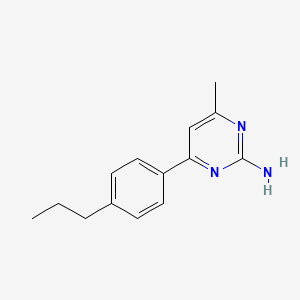 molecular formula C14H17N3 B7560510 4-Methyl-6-(4-propylphenyl)pyrimidin-2-amine 