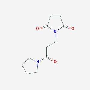 molecular formula C11H16N2O3 B7560525 2,5-Pyrrolidinedione, 1-[2-(1-pyrrolydinylcarbonyl)ethyl]- 