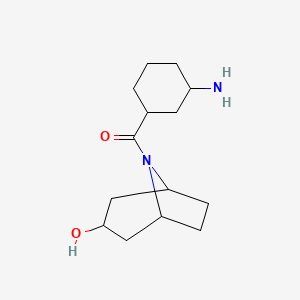 molecular formula C14H24N2O2 B7560528 (3-Aminocyclohexyl)-(3-hydroxy-8-azabicyclo[3.2.1]octan-8-yl)methanone 