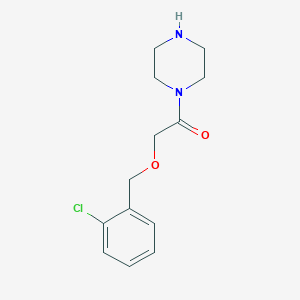 molecular formula C13H17ClN2O2 B7560539 2-[(2-Chlorophenyl)methoxy]-1-piperazin-1-ylethanone 
