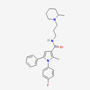 1-(4-fluorophenyl)-2-methyl-N-[3-(2-methylpiperidin-1-yl)propyl]-5-phenylpyrrole-3-carboxamide