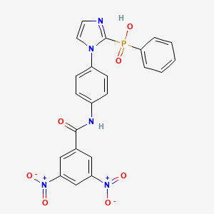 molecular formula C22H16N5O7P B7560561 [1-[4-[(3,5-Dinitrobenzoyl)amino]phenyl]imidazol-2-yl]-phenylphosphinic acid 