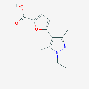 molecular formula C13H16N2O3 B7560563 5-(3,5-Dimethyl-1-propylpyrazol-4-yl)furan-2-carboxylic acid 